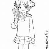 Sakura Coloring Pages Card Manga Magic Hellokids Captor Magique Et Daidouji Tomoyo sketch template