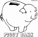 Coloring Bank Piggy Template Pages Clipart Plain Library Print Popular sketch template