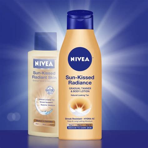 nivea sun kissed radiance medium to dark skin gradual tanner and body lotion 13 5 fluid ounce