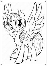 Pony Twilight Little Sparkle Coloring Pages Printable Unicorn Drawing Princess Coloringoo sketch template