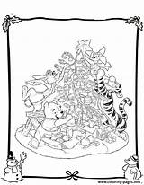 Coloring Pooh Disney Christmas Winnie Pages Printable sketch template