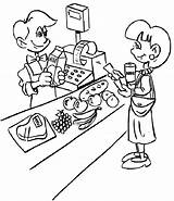 Grocery Cashier Supermarket Coloringpagesfortoddlers sketch template