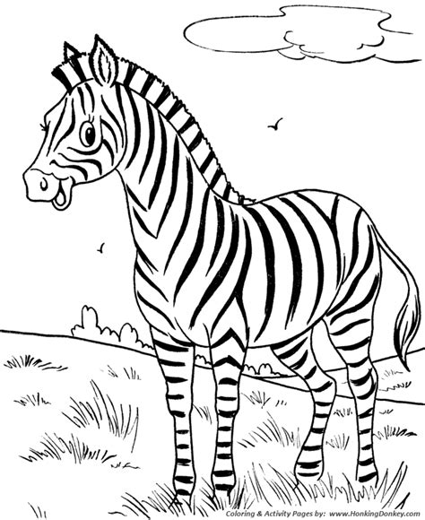 wild animal coloring pages happy  zebra coloring page  kids