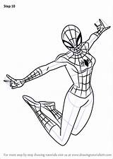 Spider Girl Draw Man Step Ultimate Drawing Template Sketch Cartoon Tutorials Coloring Pages Tv sketch template