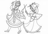 Navratri Coloring Pages Drawing Family Kids Holiday Familyholiday Printable sketch template