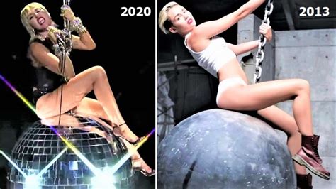 miley cyrus recreates her 2013 wrecking ball video at the