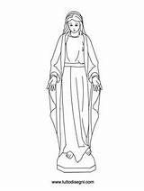 Immacolata Lourdes Virgen Milagrosa Virgenes Crowning Religionsunterricht Ausmalbild Blessed Concezione Catechism Stilizzata Erstkommunion sketch template