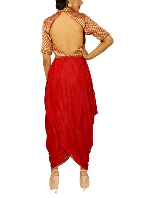 red dhoti dress traditional outfits dresses indian fashion designers