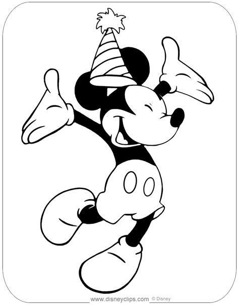 mickey mouse birthday coloring pages disneyclipscom