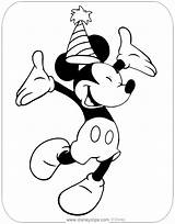 Mickey Mouse Birthday Coloring Pages Printable Disneyclips sketch template