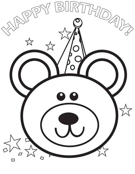 happy birthday color page happy birthday coloring pages birthday