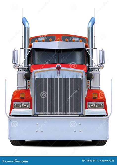 red truck kenworth  front view stock image image  industrial front