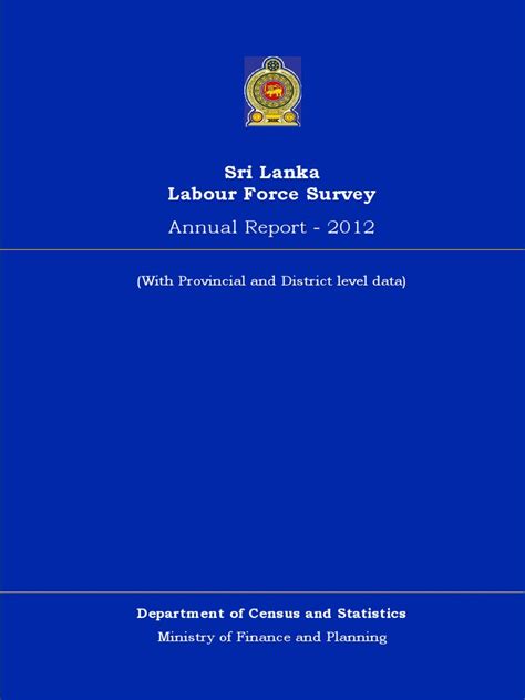 sri lanka labour force survey annual report  workforce unemployment