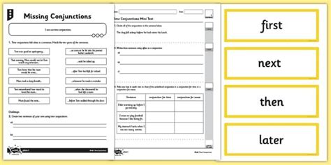time connectives   type  conjunction   words  phrases