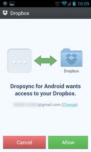 video   sync android sd card  dropbox