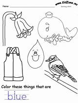 Blue Color Worksheet Recognition Worksheets Activities Preschool Coloring Pages Colors Visit Practice Learning Kids sketch template