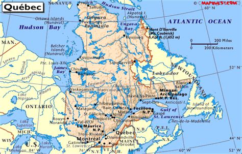canada provincial map  quebec