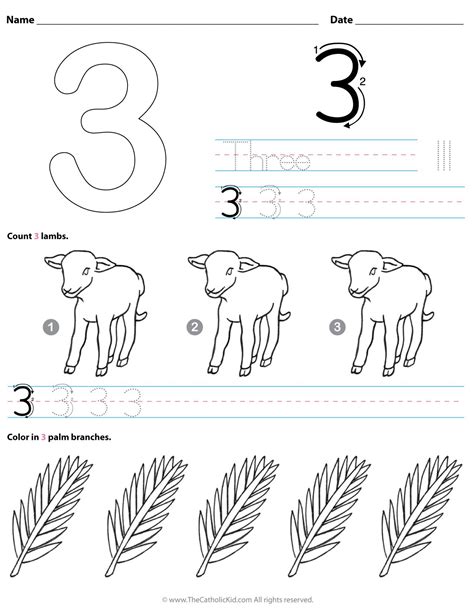 catholic number  worksheet preschool kindergarten coloring page