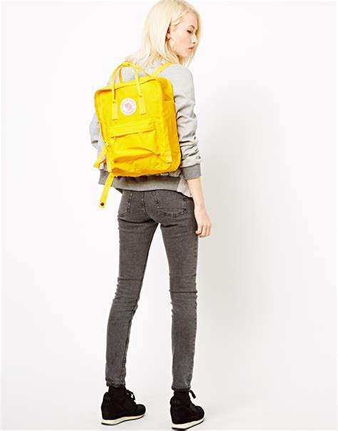 lyst fjallraven kanken backpack  yellow