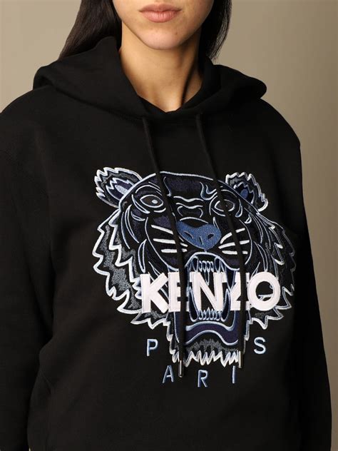 kenzo cotton hoodie  tiger paris logo black sweatshirt kenzo fbswxa gigliocom