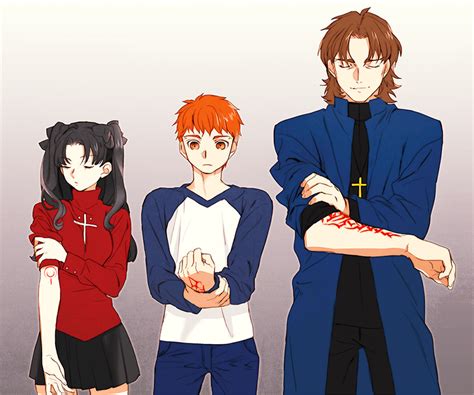 Tohsaka Rin Emiya Shirou And Kotomine Kirei Fate And 1