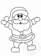 Santa Claus Outline Christmas Cartoon Cheerful Coloring sketch template