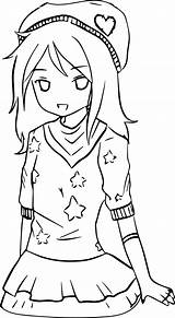 Anime Girl Coloring Pages Mcoloring Cool Girls Tomboy sketch template