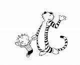 Calvin Hobbes Coloring Pages Printable Line Color Comments Getcolorings Comics Coloringhome Wordpress sketch template