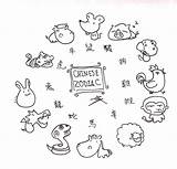 Zodiac Chinese Coloring Pages Animals Signs Print Printable Animal Template Year Outs Astrology Getcolorings Choose Board sketch template