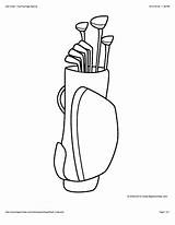 Golf Clubs Coloring Pages Sports Color Bag Kids Activities Summer Bags Choose Board sketch template