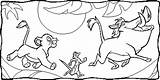 Pumba Timon Simba Caminando sketch template