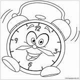 Clock Alarm Cartoon Pages Coloring Color Online Printable Coloringpagesonly sketch template