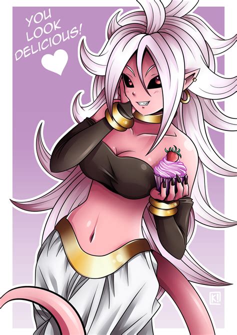 android 21 and majin android 21 dragon ball and dragon ball fighterz drawn by papermoon92