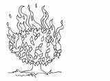 Bush Burning Moses Coloring Pages Story Drawing Netart Color Getdrawings sketch template