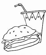 Comida Hamburger Broodje Platos Nourriture Rapida Colorat Ausmalbilder Coloriages Lebensmittel Basura Alimentos Planse Suc Alimente Snacks Sandvis sketch template