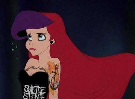 punk disney little mermaid ariel punk disney princesses emo disney characters punk disney