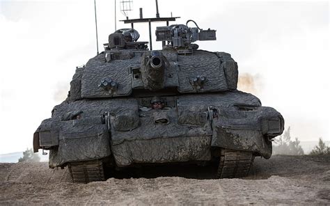 challenger  main battle tank british tank front view camouflage hd