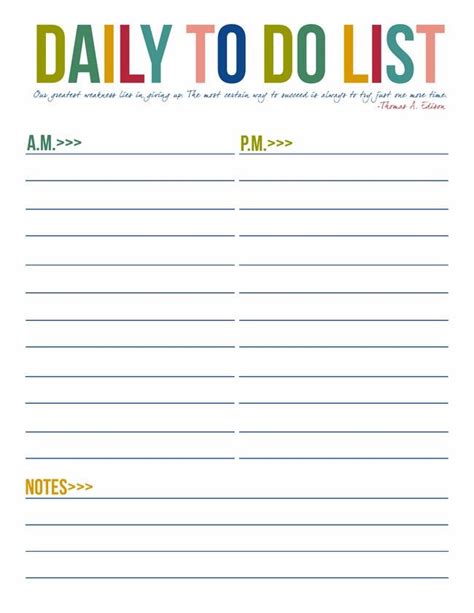 printable   lists daily weekly instant downloads