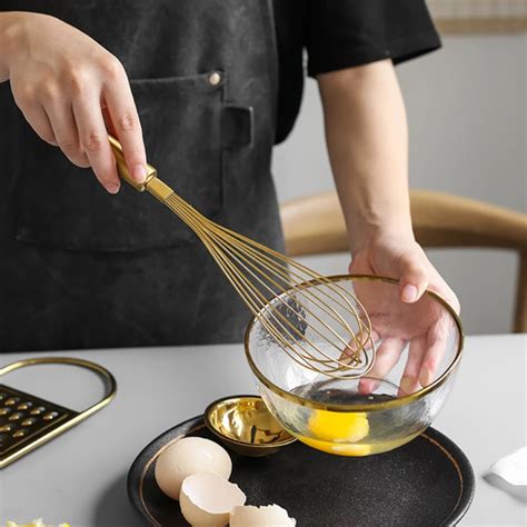 Jual Golden Whisk Nordic Egg Whisker Pengocok Telur Warna Emas