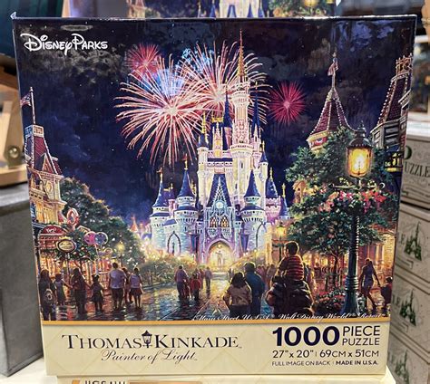Disney World Thomas Kinkade Main Street U S A Fireworks 27 X20 1000