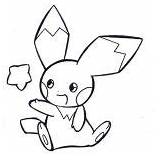 Pichu Coloring Smiling Playing Star sketch template