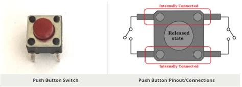push button switch pinout diagram specification features datasheet components monofindia