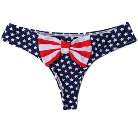 Swim New Womens Fourth Of July Usa Thong Bikini Bottom