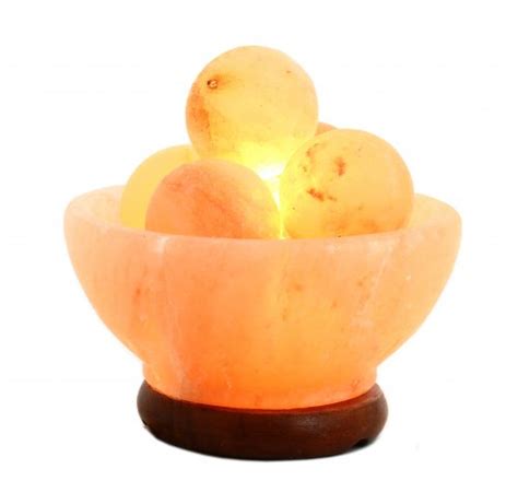 lampada di sale con sfere da massaggio dhanvantari