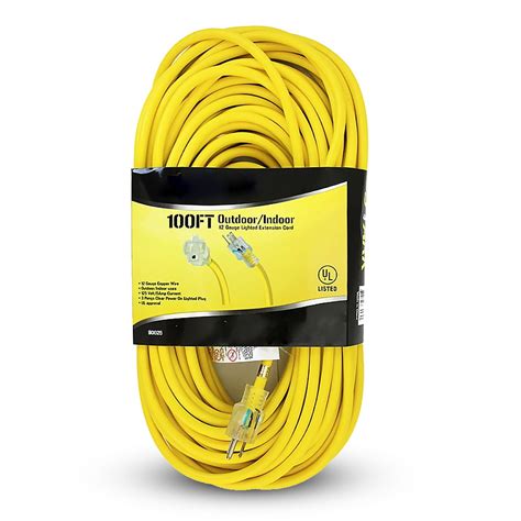 xtremepowerus  ft  gauge electric extension cord  prong power cable inoutdoor stjw glo