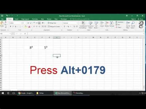 type  cubed symbol  excel youtube