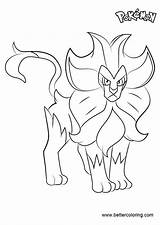 Pokemon Pyroar Coloring Pages Printable Kids Color sketch template