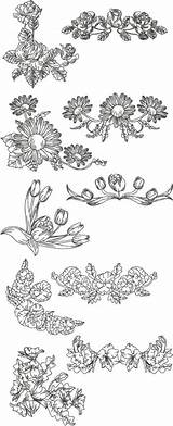 Embroidery Designs Border Flower Color Set Advanced sketch template