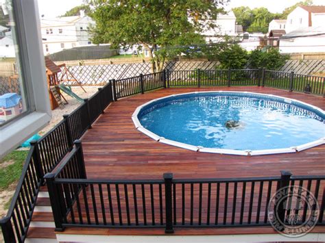 ground pool  deck  railings traditional