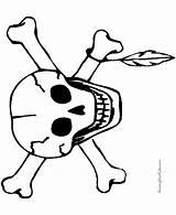Coloring Halloween Pages Skeleton Scary Skull Printable Crossbones Color Print Printing Help sketch template